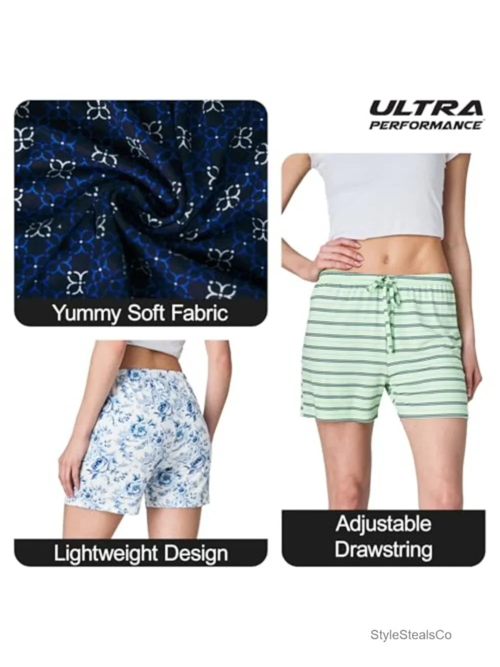 3 Pack Boxer Pajama Shorts Sleep Lounge Shorts for Women